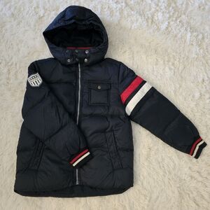 Tommy Hilfiger Kids (Sz L 12/14) Down Puffer Jacket in Navy Red/White Stripes